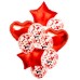 SET DE GLOBOS METALIZADOS Y LATEX CON CONFETTI X 10 ROJO