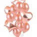 SET DE GLOBOS METALIZADOS Y LATEX CON CONFETTI X 10 ROSA GOLD