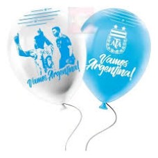 SET DE GLOBOS X 6 LATEX METALIZADOS VAMOS ARGENTINA