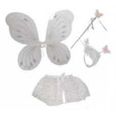 DISFRAZ MARIPOSA BLANCO SET X 4 PIEZAS