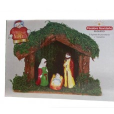 PESEBRE COMPLETO PEQUEÑO CON 3 FIGURAS (10 X 10)