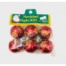 GLOBO NAVIDEÑO 4 CM ROJO DECORADO X 6