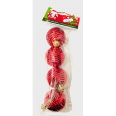 GLOBO NAVIDEÑO 4 CM ROJO TORNEADO X 4