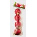 GLOBO NAVIDEÑO 4 CM ROJO TORNEADO X 4