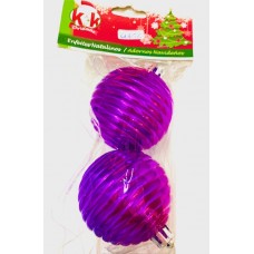GLOBO NAVIDEÑO 6 CM VIOLETA TORNEADOS X 2