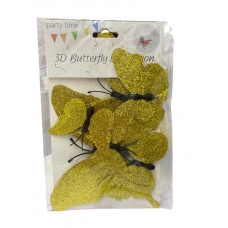 CAKE TOPPER MARIPOSAS DORADA GIBREADA X 6