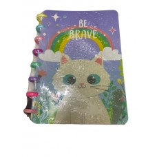LIBRETA CON ESPIRAL MULTICOLOR GATITO