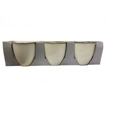 TAZAS DE CERAMICA X 3 CAFE RAYAS