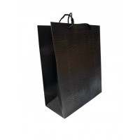 BOLSA DE CARTON PARA REGALO ESTAMPADA 26 X 32 PLC NEGRA