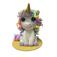 ADORNO DE TORTA PORCELANA FRIA UNICORNIO