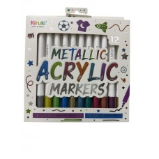 MARCADORES ACRILICOS X 12 KIRUKI METALIZADOS