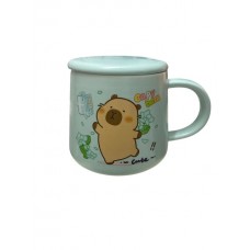 TAZA DE CERAMICA CAPYBARA CON TAPA Y CUCHARA TAZA DE CERAMICA CAPYBARA CON TAPA Y CUCHARA