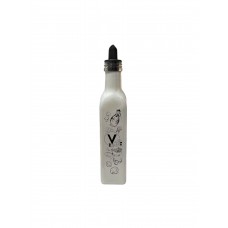 CONDIMENTERO X 1 VINAGRERA DE VIDRIO 250 ML CON PICO VERTEDOR BLANCO