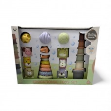 SET DE REGALO BABY FAVORITE X 4 TORRES APILABLES MASCOTAS + 3 PELOTAS