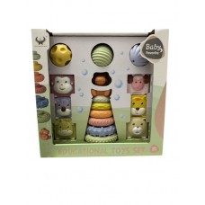 SET DE REGALO BABY FAVORITE MASCOTAS CUBOS Y CARITAS APILABLES EDUCATIONAL TOYS