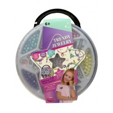 SET DE BIJOUTERIE PARA ARMAR TRENDY JEWELRY EN VALIJITA REDONDA