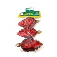 PIÑA NAVIDEÑA Nº 10 SATINADA ROJA X 3