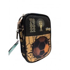 CARTUCHERA 2 PISOS PHI PHI TOYS FUTBOL DORADO