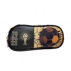 CARTUCHERA CON CIERRE RECTANGULAR PHI PHI TOYS FUTBOL DORADO